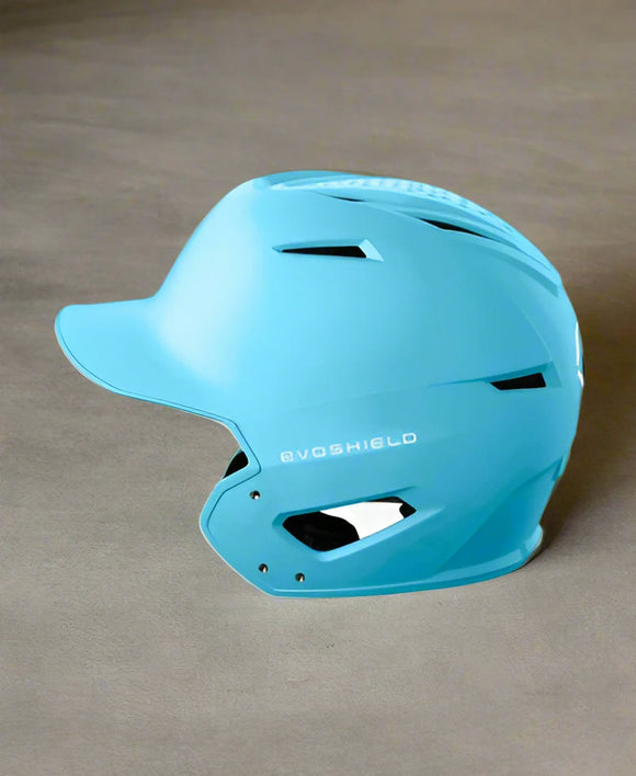 Side view of the Evoshield XVT 2.0 Matte Baseball Batting Helmet - Columbia