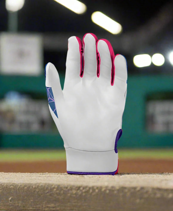 Palm of the Louisville Slugger Genuine 2.0 Youth Batting Glove - Purple/Pink