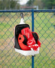 Helmet and glove cubby of the Evoshield Recruit Backpack