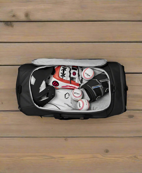 Main compartment of the Evoshield Tone Set Players Duffel Bag