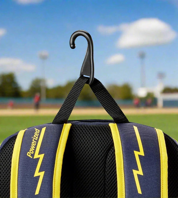 Close-up of the fence hook on the Louisville Slugger Savannah Bananas Powerized™ Stick Pack