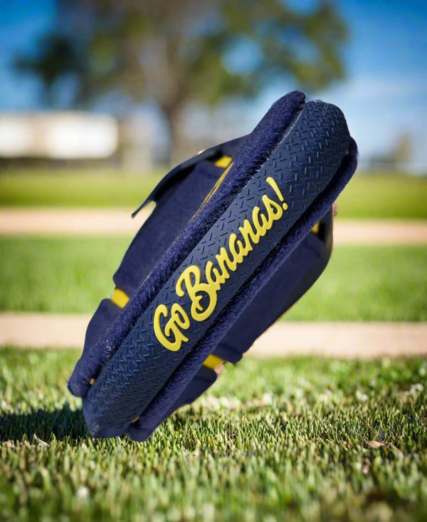 Close-up of the middle padding on the Evoshield X-SRZ™ Savannah Bananas Sliding Mitt 2.0