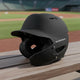 Batting helmet with the Evoshield XVT™ 2.0 Bilateral Batting Helmet Face Shield - Matte Black attached