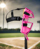 Side view of the Wilson Specialty Dyna-Lite™ Aluminum Umpire Face Mask - Pink