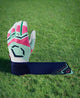 Evoshield Carbyne Batting Glove with Strap - Navy/Seafoam/Pink - strap extended