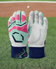 Evoshield Carbyne Batting Glove with Strap - Navy/Seafoam/Pink