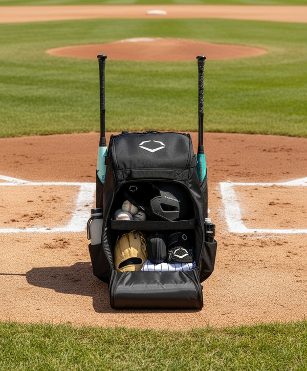 View of the main compartment on the Evoshield Takeover Utility Wheeled Bag - Black