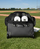 View of the shoe compartment on the Evoshield Takeover Utility Wheeled Bag - Black