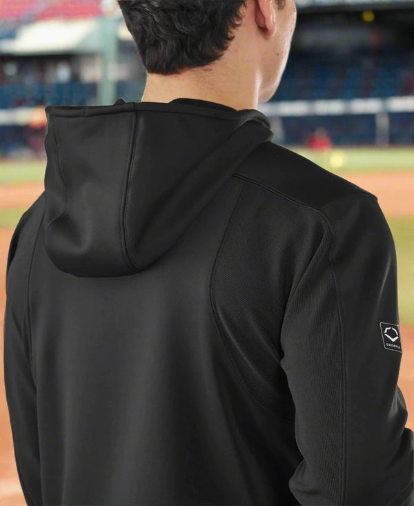 Rear view of the hood on the Evoshield Men's 365 Fleece Hoodie