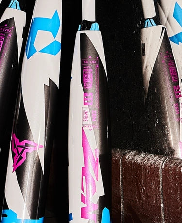 Barrel ends of three 2025 Demarini Zen™ -11 USSSA Baseball Bats