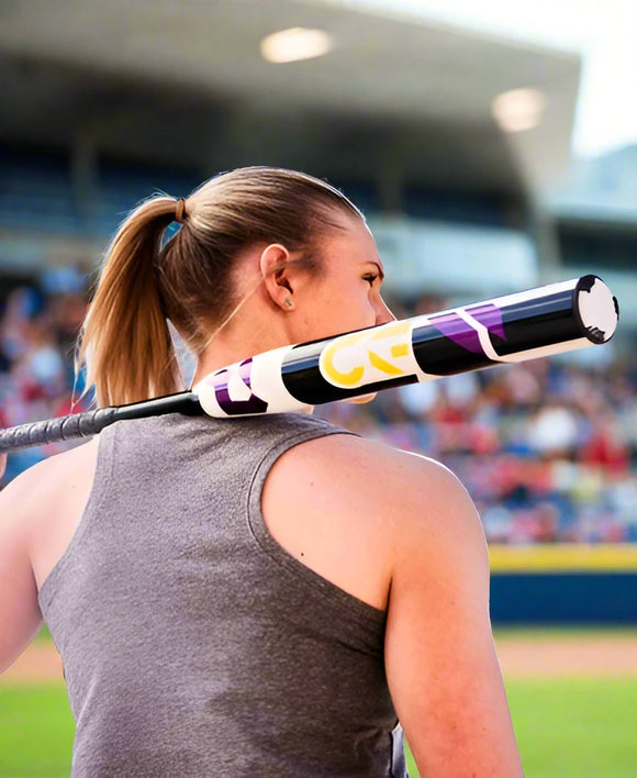 Player holding the 2025 Demarini CF® -10 Fastpitch Bat