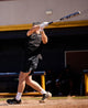 Player taking swings with the 2027 DeMarini Omega -3 BBCOR Baseball Bat