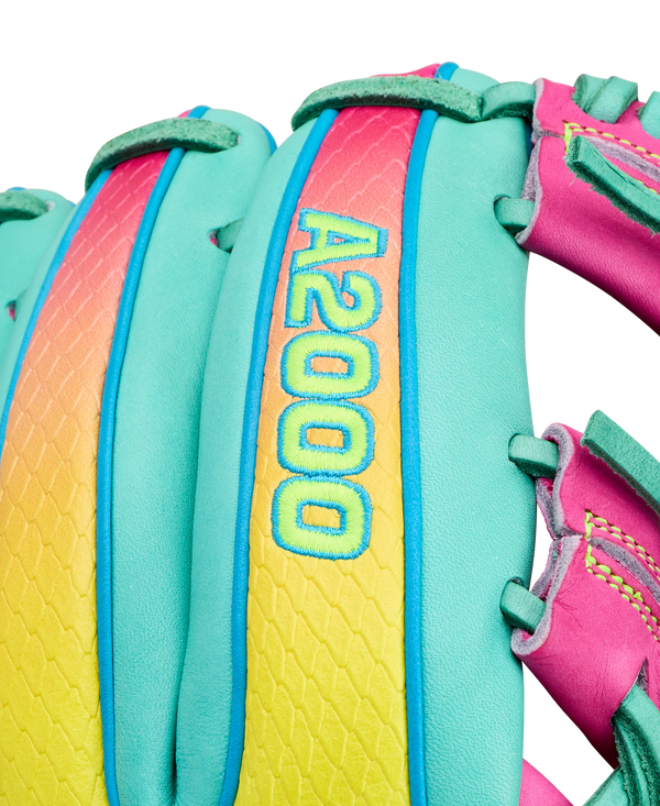 Close-up of the logo on the Wilson 2027 A2000® 1727SS 11.75" Baseball Glove