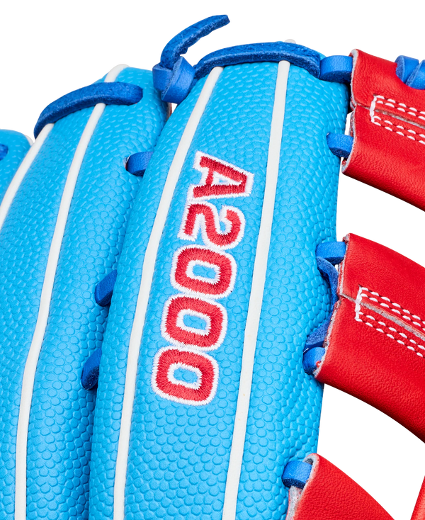 Close-up of the logo on the Wilson 2027 Pete Crow-Armstrong A2000® PCA4 GM 12.5" Baseball Glove