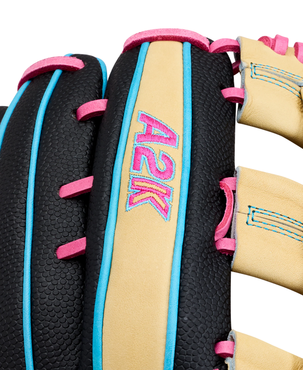 Close-up of the logo on the Wilson 2027 A2K® 1777 12.75" Baseball Glove
