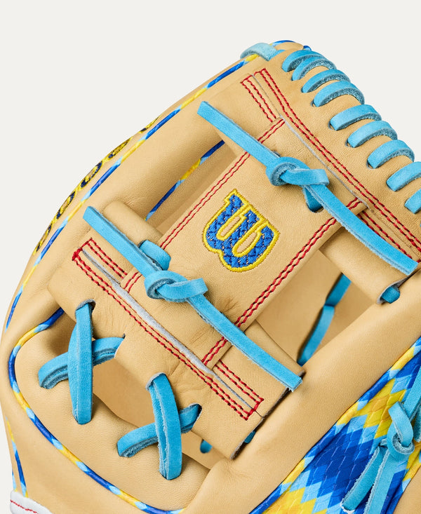 Close-up of the web on the Wilson 2027 Bobby Witt Jr. Chinook Seedery A2000® BWJ7 GM 11.75" Baseball Glove