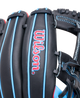 Close-up of the logo on the Wilson 2027 A1000® DP15 11.5" Baseball Glove