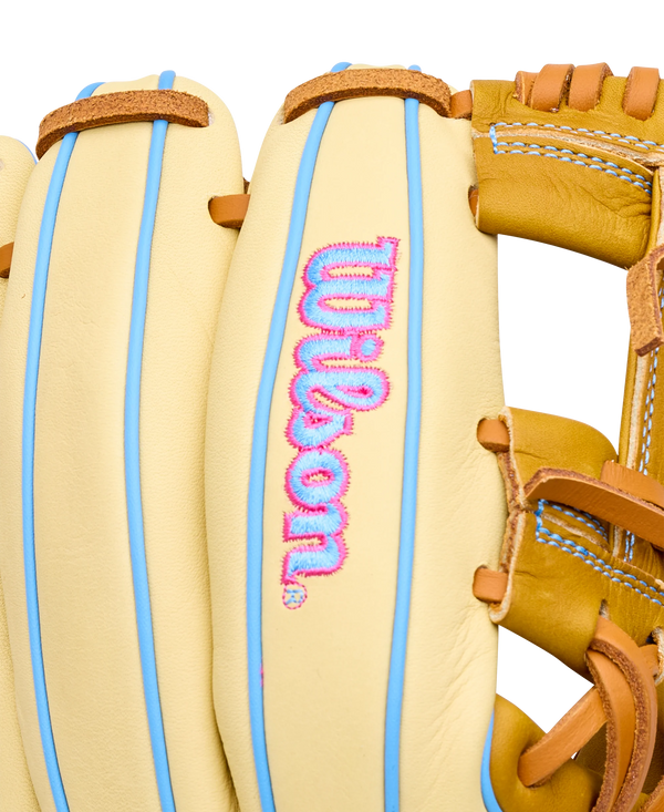 Close-up of the logo on the Wilson 2027 A1000® 1786 11.5" Baseball Glove
