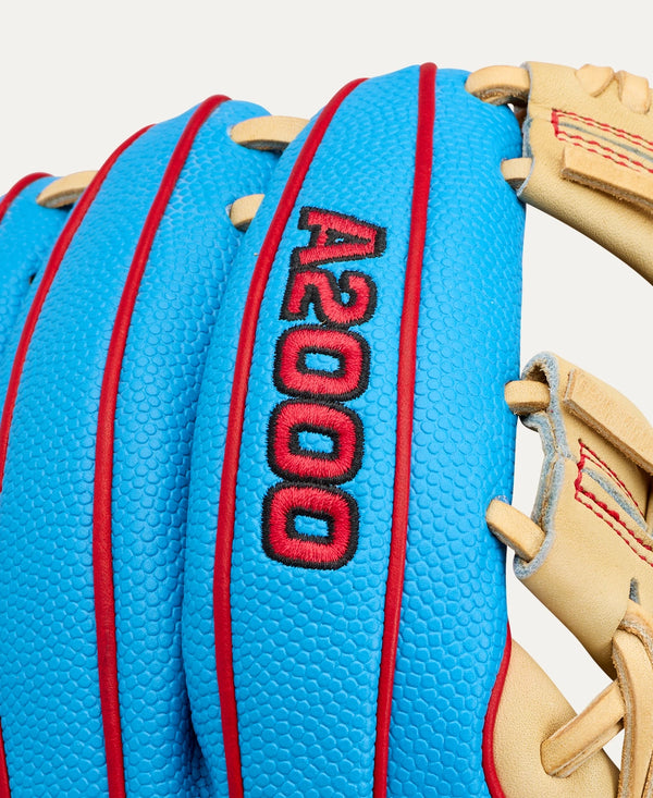 Close-up of the logo on the Wilson 2027 A2000® PF88SS 11.25" Baseball Glove