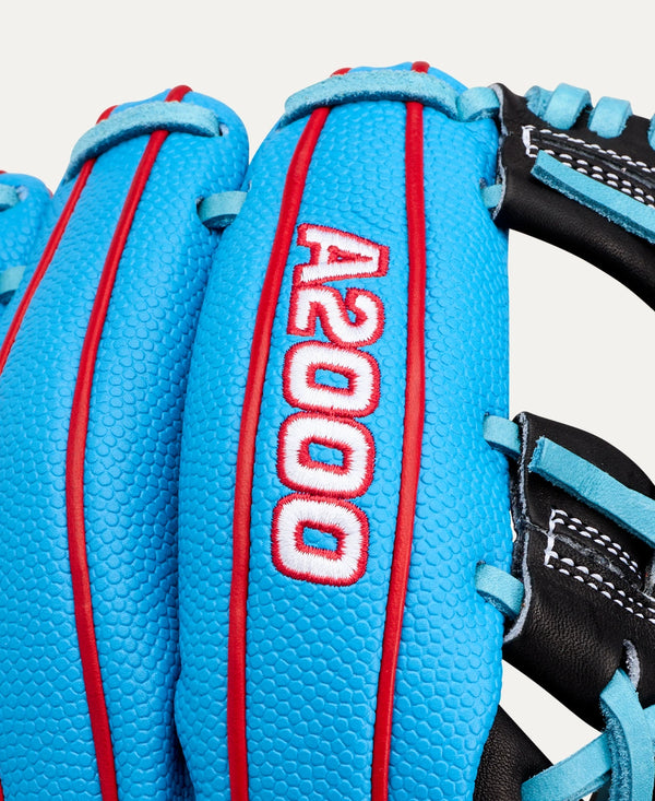 Close-up of the logo on the Wilson 2027 A2000® 1786SS 11.5" Baseball Glove