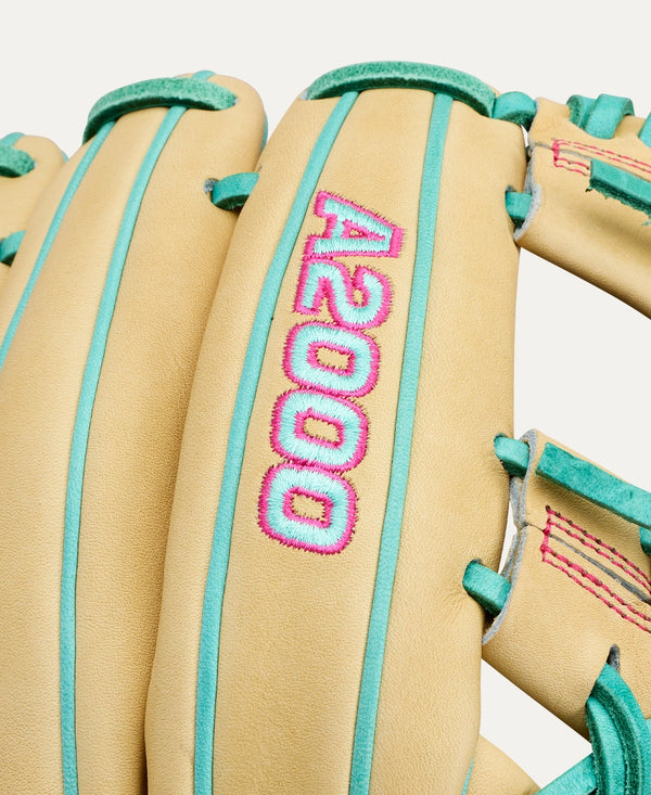 Close-up of the logo on the Wilson 2027 A2000® 1975 11.75" Baseball Glove