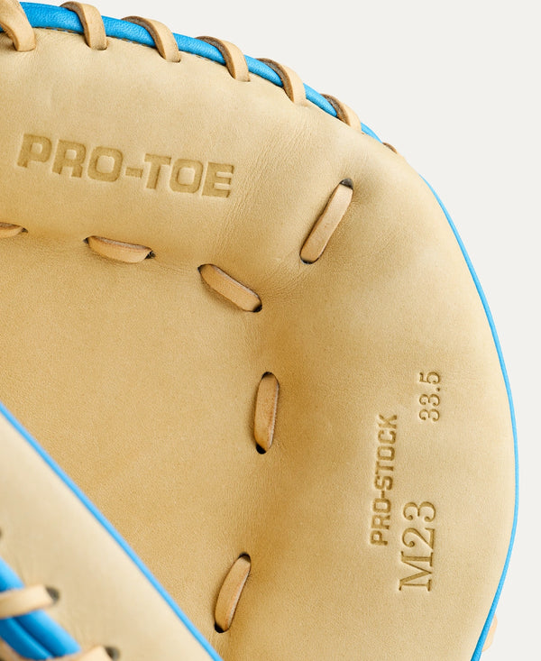 Close-up of the inside of the Wilson 2027 A2000® M23SS 33.5" Baseball Catcher's Mitt