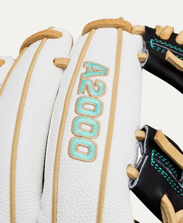 Close-up of the logo on the Wilson 2027 A2000® H12SS 12 " Fastpitch Glove