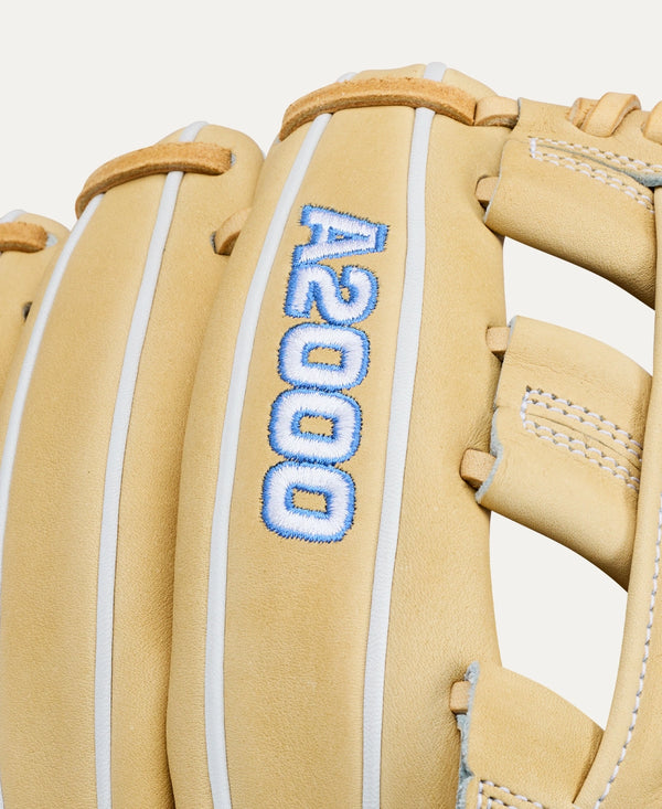 Close-up of the logo on the Wilson 2027 A2000® FP1712 12" Fastpitch Glove