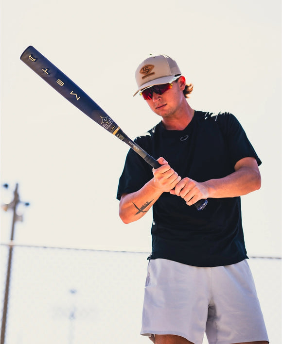 Player testing out the 2026 Louisville Slugger META® -3 BBCOR Baseball Bat
