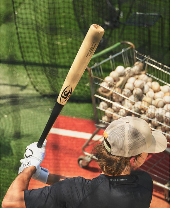 Player using the Louisville Slugger RA13 Pro Prime Maple Wood Composite (-3) BBCOR Baseball Bat