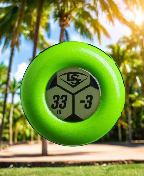 Knob on the 2025 Louisville Slugger Atlas™ Neon Energy -3 BBCOR Baseball Bat