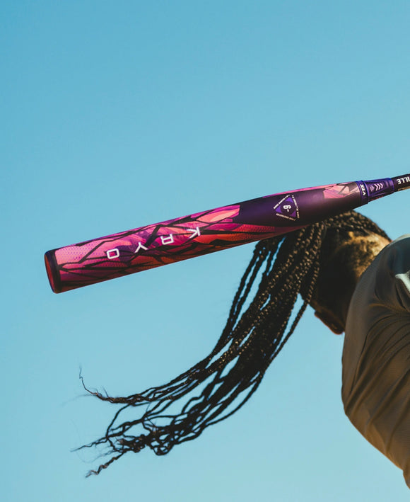 Player swinging the 2026 Louisville Slugger KRYO Thundernight Fastpitch Bat
