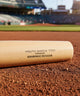 Close-up of the torpedo-barrel end of the Louisville Slugger Youth Prime Natural TPD1 Torpedo-Shaped Baseball Bat