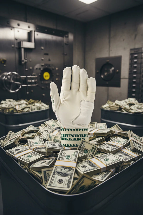 View of the palm of the Evoshield Youth X-SRZ™ Carbyne Batting Glove with Strap - Moneybags