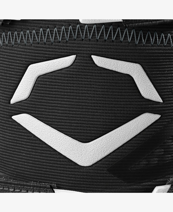 Close-up of the logo on the Evoshield Pro-SRZ™ 3.0 Batter's Leg Guard