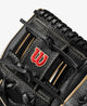 Close-up of the Wilson logo on the Wilson A2K 11.5" SC1786SS Baseball Glove