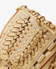 Close-up of the webbing of the Wilson A2K 11.75" D33 Baseball Glove