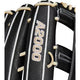 Close-up of the A2000 logo on the Wilson A2000 14" SuperSkin™ Slowpitch Softball Glove