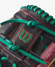 Close-up of the web of Wilson Christmas Plaid A2000 1786SS 11.5" Baseball Glove