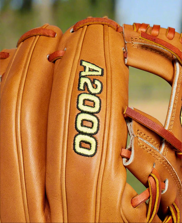 Close-up of the logo on the Wilson A2000® Baseball Classics 11.5" 1786 Baseball Glove