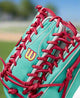 Close-up of the web on the Wilson Spring 2025 A2000® SCOT7SS 12.75" Baseball Glove