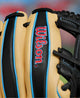 Close-up of the logo on the Wilson Fall 2024 A1000® 11.5" 1786 Baseball Glove