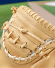 Close-up of the web on the Wilson Fall 2024 A1000® 33" CM33 Baseball Catchers Mitt