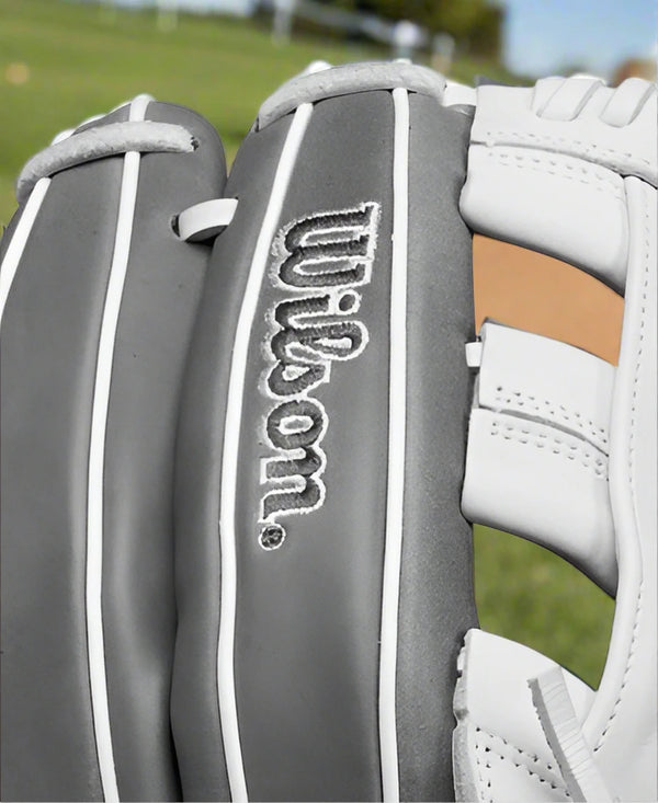 Close-up of the logo on the Wilson Fall 2024 A1000® 12" IF12 Fastpitch Glove