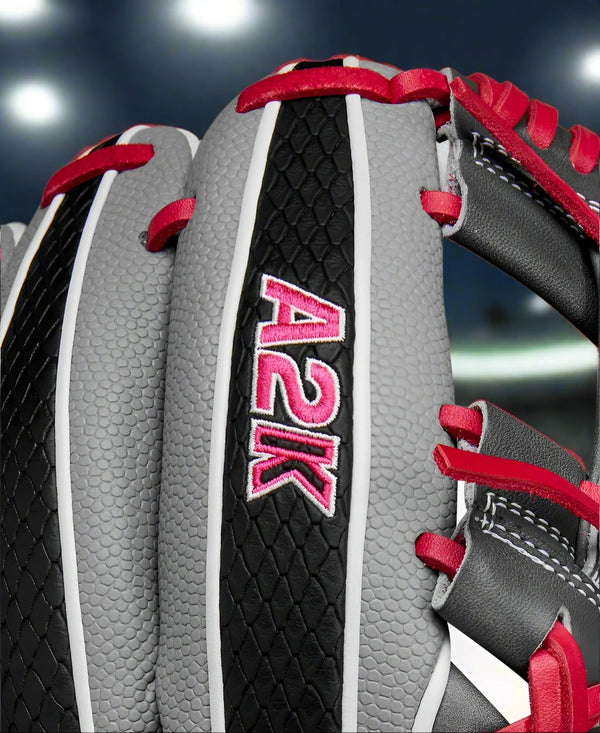 Close-up of the logo on the Wilson Spring 2025 A2K® 1786SS 11.5" Baseball Glove