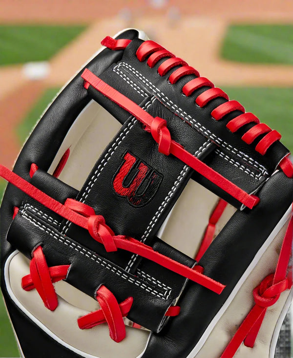 Close-up of the web on the Wilson Spring 2025 A2K® 1724 11.75" Baseball Glove