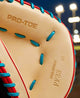 Close-up of the inside of the Wilson Fall 2024 A2000® PF33SS 33” Baseball Catcher’s Mitt