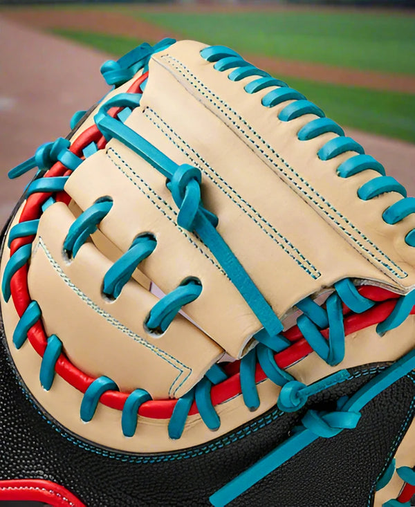 Close-up of the web of the Wilson Fall 2024 A2000® PF33SS 33” Baseball Catcher’s Mitt