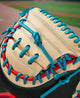 Close-up of the web of the Wilson Fall 2024 A2000® PF33SS 33” Baseball Catcher’s Mitt