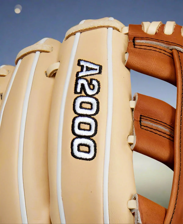 Close-up of the logo on the Wilson Winter 2024 A2000® FP1712 12" Fastpitch Glove